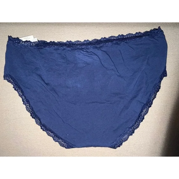 Jenni Intimates Women's Lace Trim Panty White & Navy Blue Size XXXL Lot of 2 NWT - Picture 4 of 9